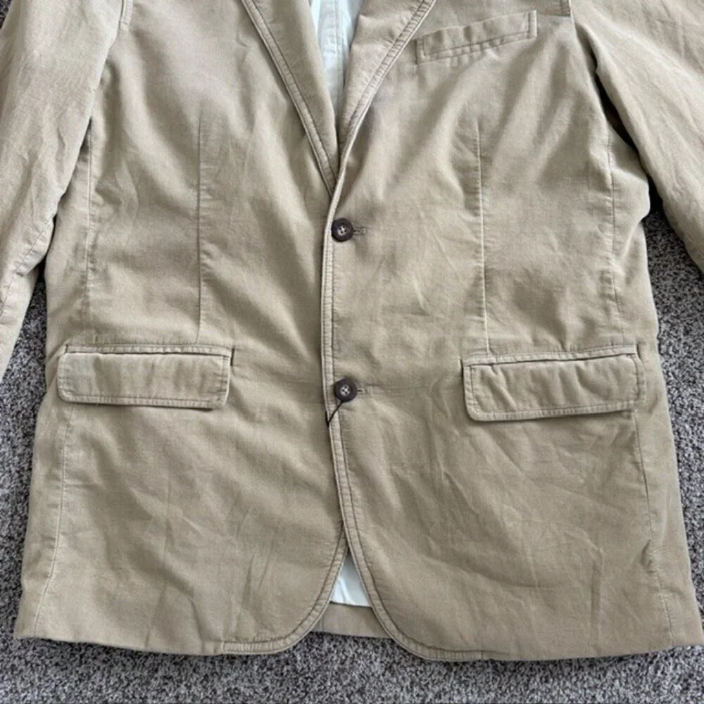 MARC ECKO Khaki Tan Cotton Corduroy Blazer Jacket Large - Picture 7 of 16